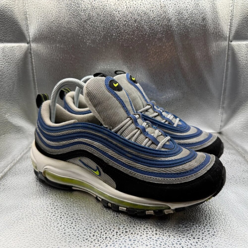 Size 7 Nike Air Max 97 OG Blue Voltage Yellow Mens Lace Up Sneakers DM0028-400